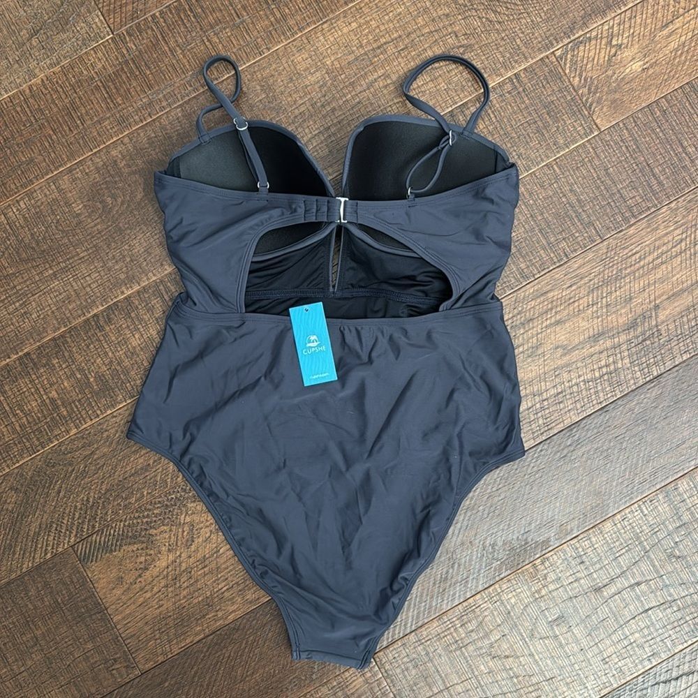 New Cupshe Italian Voyage Wrap Front Plunge Cutout One Piece Swimsuit - Picture 8 of 11